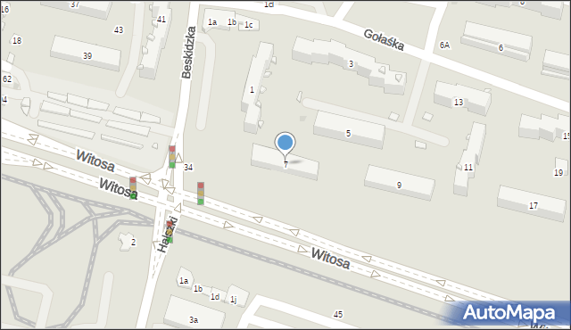 Kraków, Gołaśka, 7, mapa Krakowa