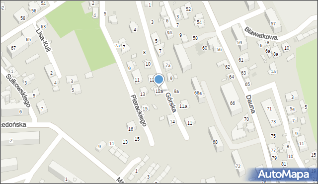 Kraków, Górska, 12a, mapa Krakowa