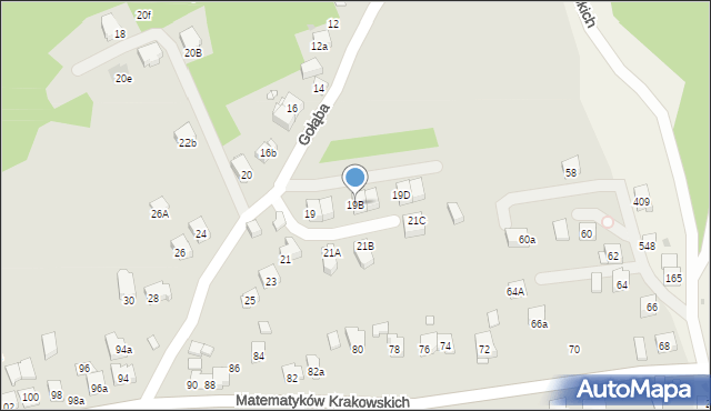 Kraków, Gołąba Stanisława, 19B, mapa Krakowa