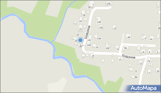 Kraków, Gościnna, 16, mapa Krakowa