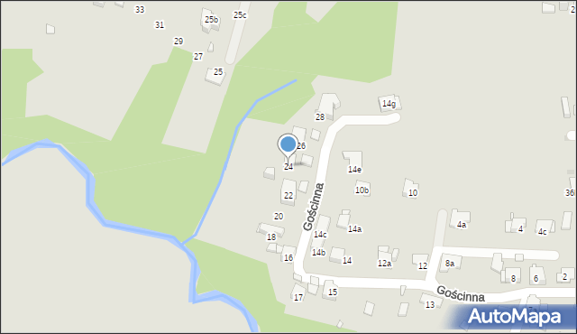 Kraków, Gościnna, 24, mapa Krakowa