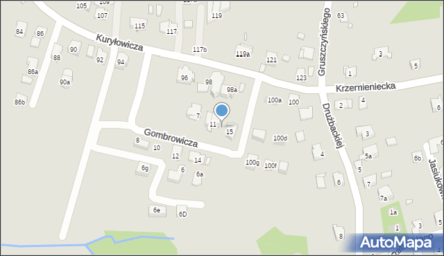 Kraków, Gombrowicza Witolda, 13, mapa Krakowa