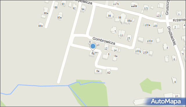 Kraków, Gombrowicza Witolda, 6g, mapa Krakowa