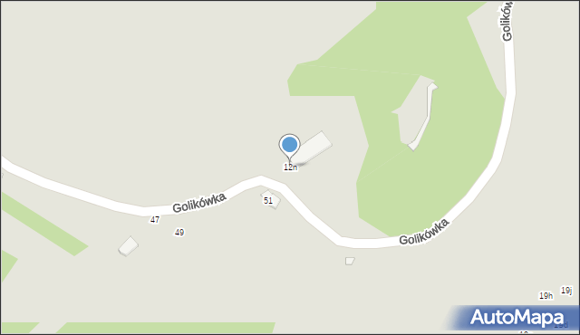 Kraków, Golikówka, 12n, mapa Krakowa