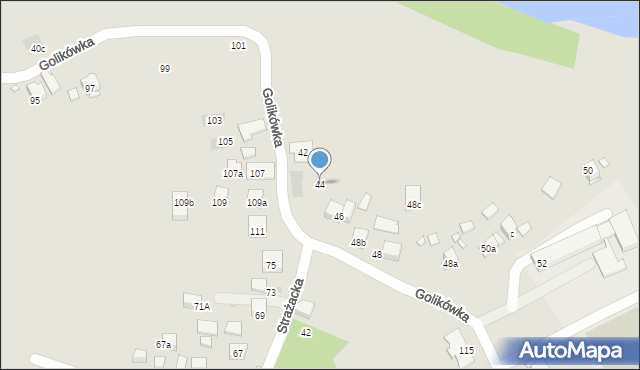 Kraków, Golikówka, 44, mapa Krakowa