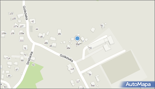 Kraków, Golikówka, 50a, mapa Krakowa