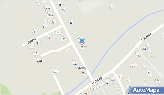 Kraków, Golikówka, 62, mapa Krakowa