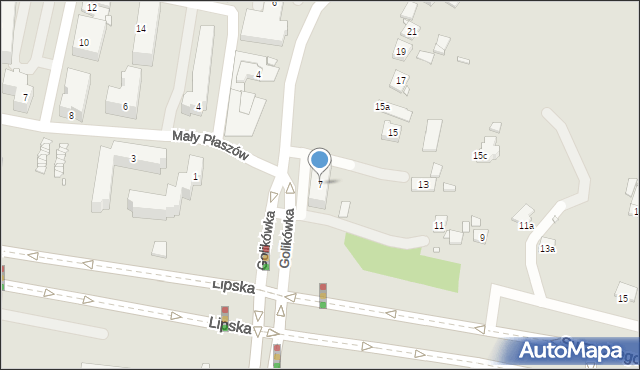 Kraków, Golikówka, 7, mapa Krakowa