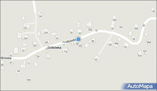Kraków, Golikówka, 81, mapa Krakowa