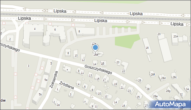 Kraków, Goszczyńskiego Seweryna, 14a, mapa Krakowa