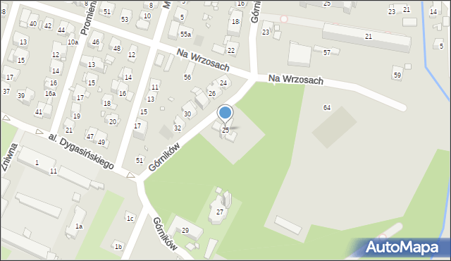 Kraków, Górników, 25, mapa Krakowa