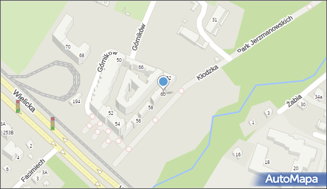 Kraków, Górników, 60, mapa Krakowa