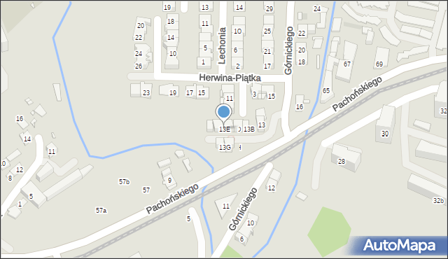 Kraków, Górnickiego Łukasza, 13E, mapa Krakowa