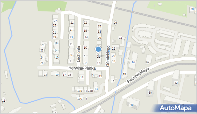 Kraków, Górnickiego Łukasza, 21, mapa Krakowa