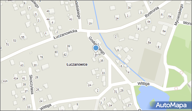 Kraków, Godebskiego Cypriana, 37, mapa Krakowa