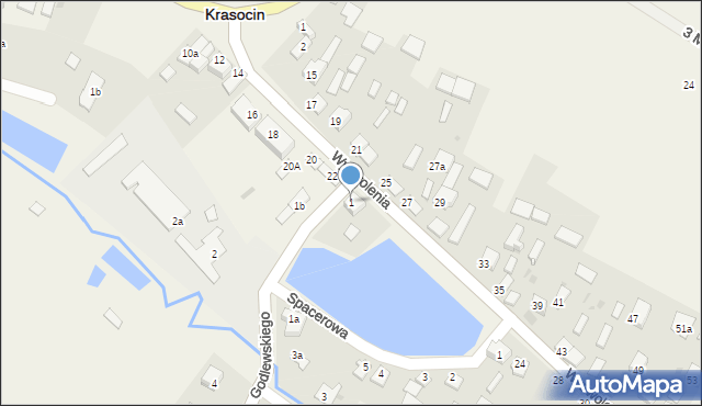 Krasocin, Godlewskiego Emila, 1, mapa Krasocin