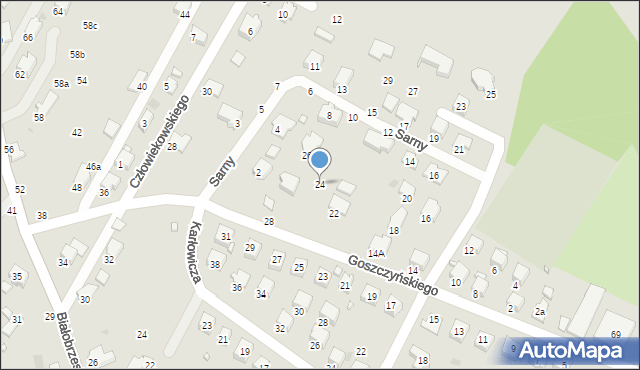 Krosno, Goszczyńskiego Seweryna, 24, mapa Krosna
