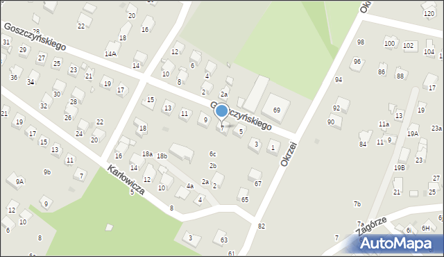 Krosno, Goszczyńskiego Seweryna, 7, mapa Krosna