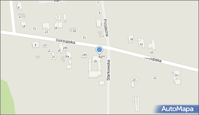 Krotoszyn, Gorzupska, 18a, mapa Krotoszyna