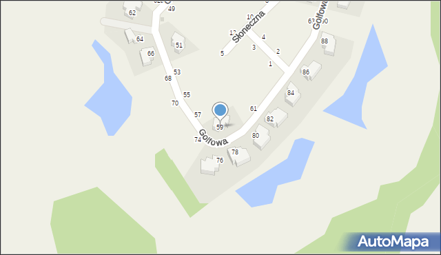 Kryniczno, Golfowa, 59, mapa Kryniczno