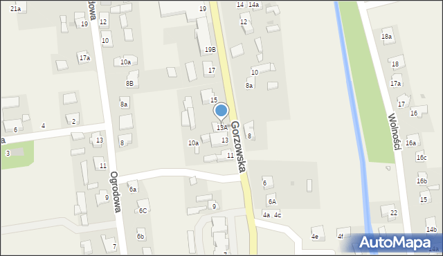 Krzeszyce, Gorzowska, 13A, mapa Krzeszyce