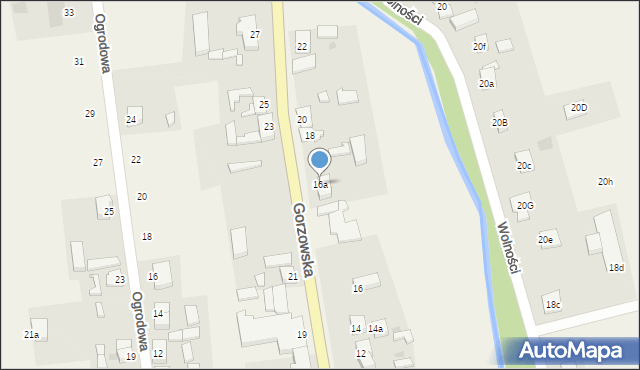 Krzeszyce, Gorzowska, 16a, mapa Krzeszyce