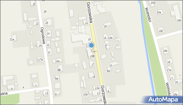 Krzeszyce, Gorzowska, 19a, mapa Krzeszyce