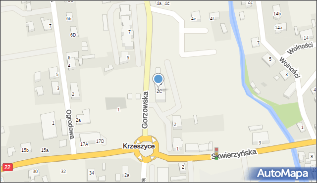 Krzeszyce, Gorzowska, 2C, mapa Krzeszyce