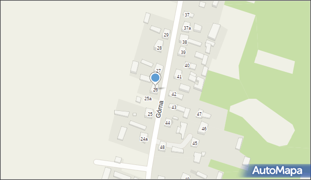 Krzętów, Górna, 26, mapa Krzętów