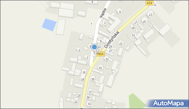 Kunowo, Gostyńska, 14, mapa Kunowo