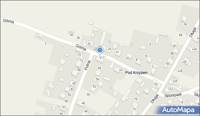 Kwaśniów Górny, Górna, 1, mapa Kwaśniów Górny