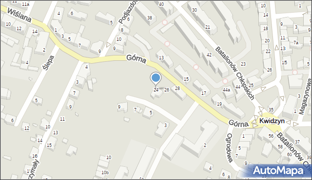Kwidzyn, Górna, 24, mapa Kwidzyn