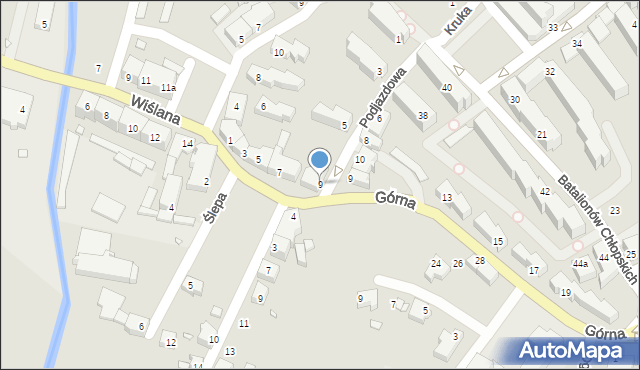 Kwidzyn, Górna, 9, mapa Kwidzyn