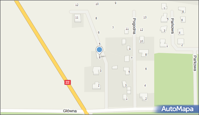 Łagodzin, Gościnna, 4, mapa Łagodzin