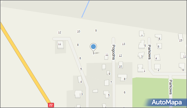 Łagodzin, Gościnna, 7, mapa Łagodzin