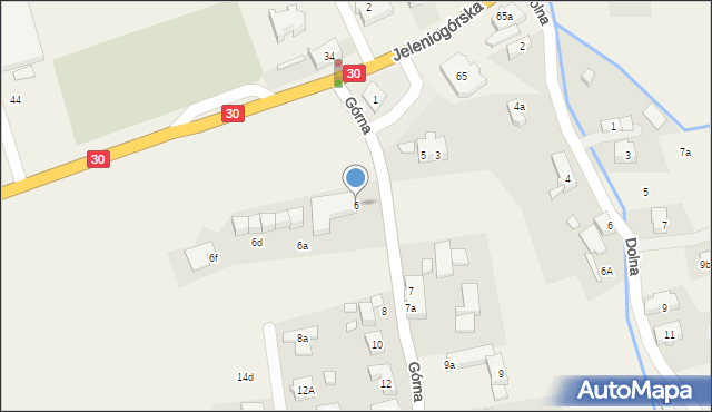 Łagów, Górna, 6, mapa Łagów