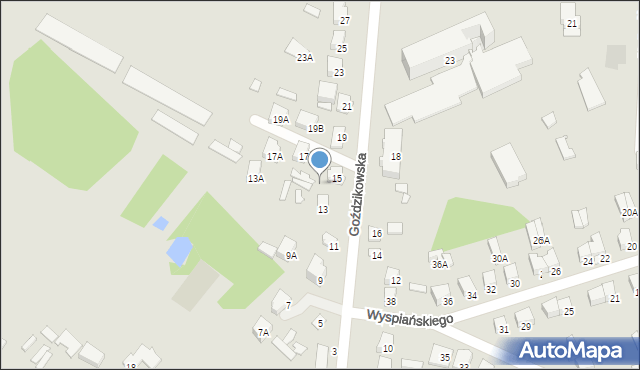 Łapy, Goździkowska, 15A, mapa Łapy