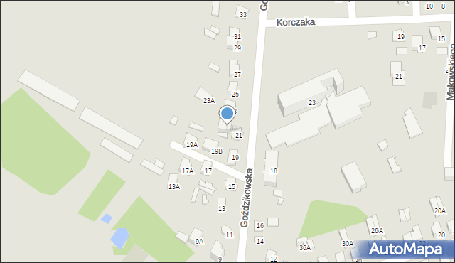 Łapy, Goździkowska, 21A, mapa Łapy