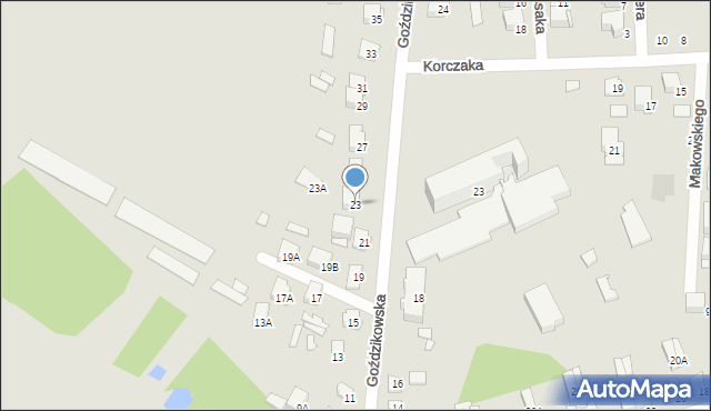 Łapy, Goździkowska, 23, mapa Łapy