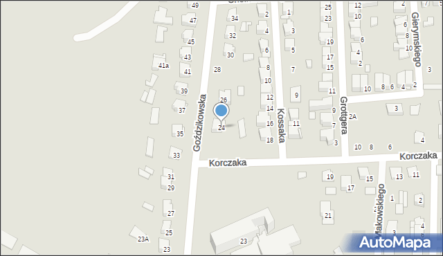 Łapy, Goździkowska, 24, mapa Łapy