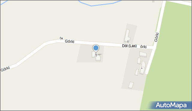 Las, Górki, 5, mapa Las