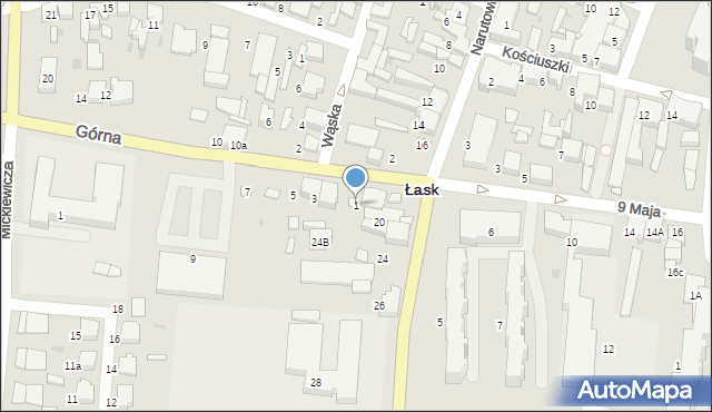 Łask, Górna, 1, mapa Łask
