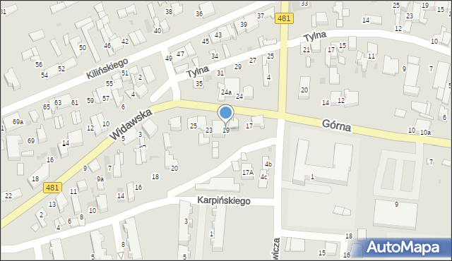 Łask, Górna, 19, mapa Łask