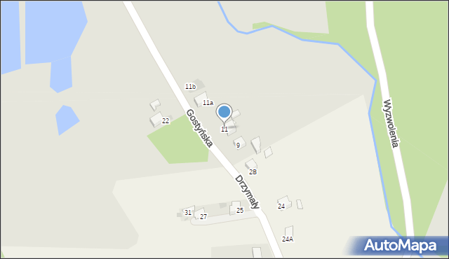 Łaziska Górne, Gostyńska, 11, mapa Łaziska Górne