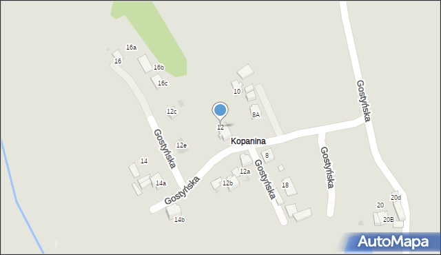 Łaziska Górne, Gostyńska, 12, mapa Łaziska Górne