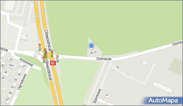 Łaziska Górne, Górnicza, 41, mapa Łaziska Górne