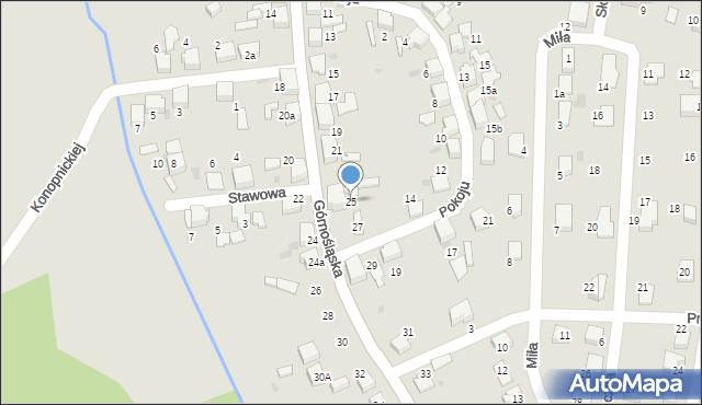 Łaziska Górne, Górnośląska, 25, mapa Łaziska Górne