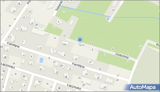 Łazy, Gościnna, 7, mapa Łazy