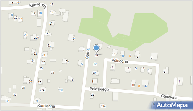 Łazy, Górna, 14, mapa Łazy