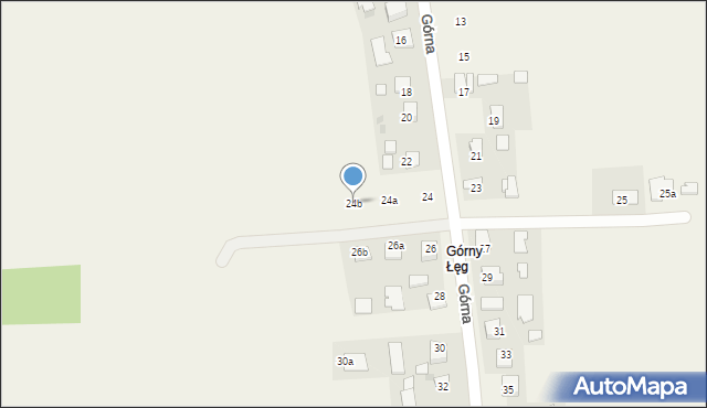 Łęg Tarnowski, Górna, 24b, mapa Łęg Tarnowski